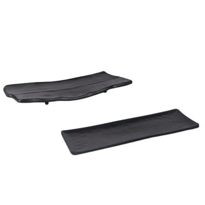 Black Melamine Plate Plastic Barbecue Dish Commercial Cutlery Kitchen Dinner Plates Not Easily Broken Tableware Accessories.