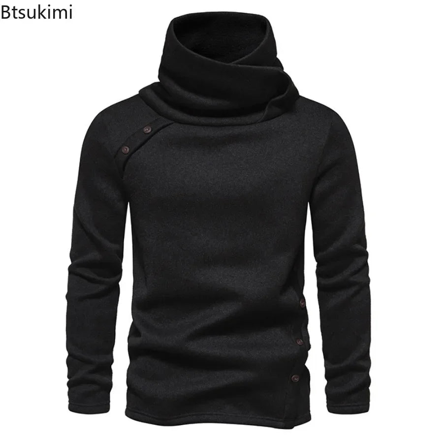 New 2025 Men's Thick Warm Sweaters Vintage Trend Knit Pullovers Man Turtleneck Sweater Soft Casual Knitwear Sweater for Men Tops.