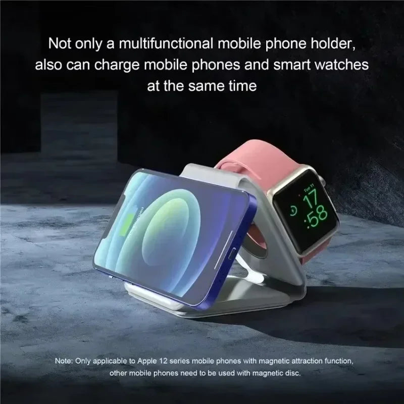 Foldable 3-in-1 Wireless Charger Dock For iPhone 16 15 14 13 12 Pro Max Apple Watch 10/9/8/7/6/5 AirPods Pro Fast Charging Pad.