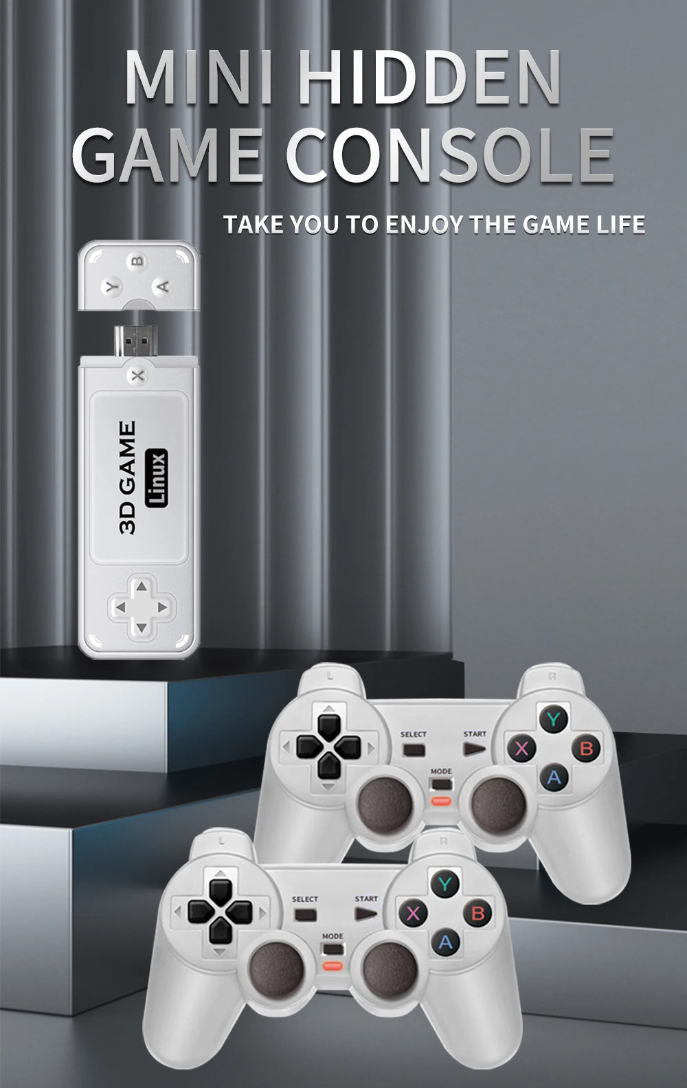 BOYHOM Y6 Retro Game Console 4K 60fps HDMI Output Low Latency GD10 TV Game Stick Dual Handle Portable Home Game Console for GBA.