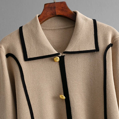 Women Sweater 2 Piece Suit Pullover Knitted Wide Leg Pants Muslim Sets Knitwear Single Breasted 2025 Outfits Autumn Winter.