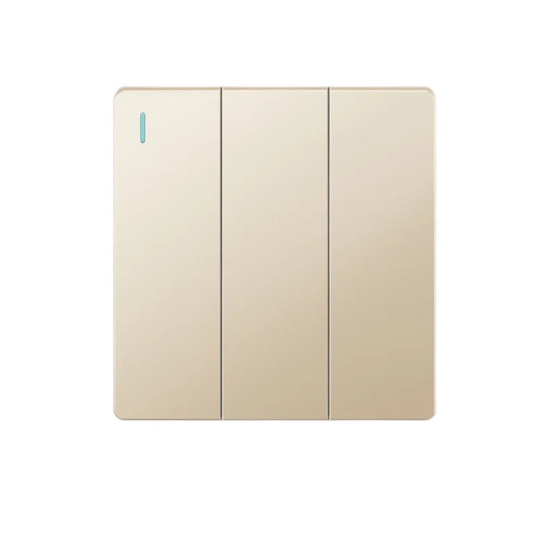 UK Standard 13A Gold USB Stecker Wandsteckdose Lichtschalter, 220V Universal 6-Loch-Doppelsteckdose mit 2,1A USB-Ladeanschluss