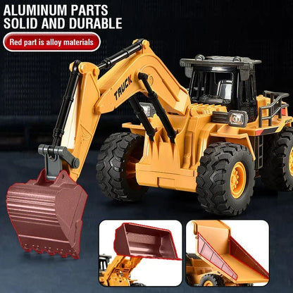 9Ch Rc Car 2.4G Remote Controlled Multi-Functional Dump Truck Bulldozer Excavator Engineering Vehicle Kids Toys for Boys Gifts.