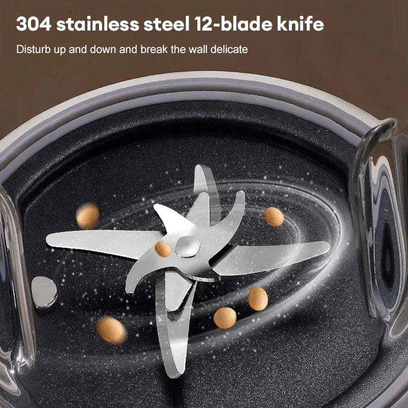 8 in 1 Automatic Soy Machine for Homemade Nut, Oat, Plant Based and Coconut Milks with Timer, Keep Warm & Self-Cleaning Function.