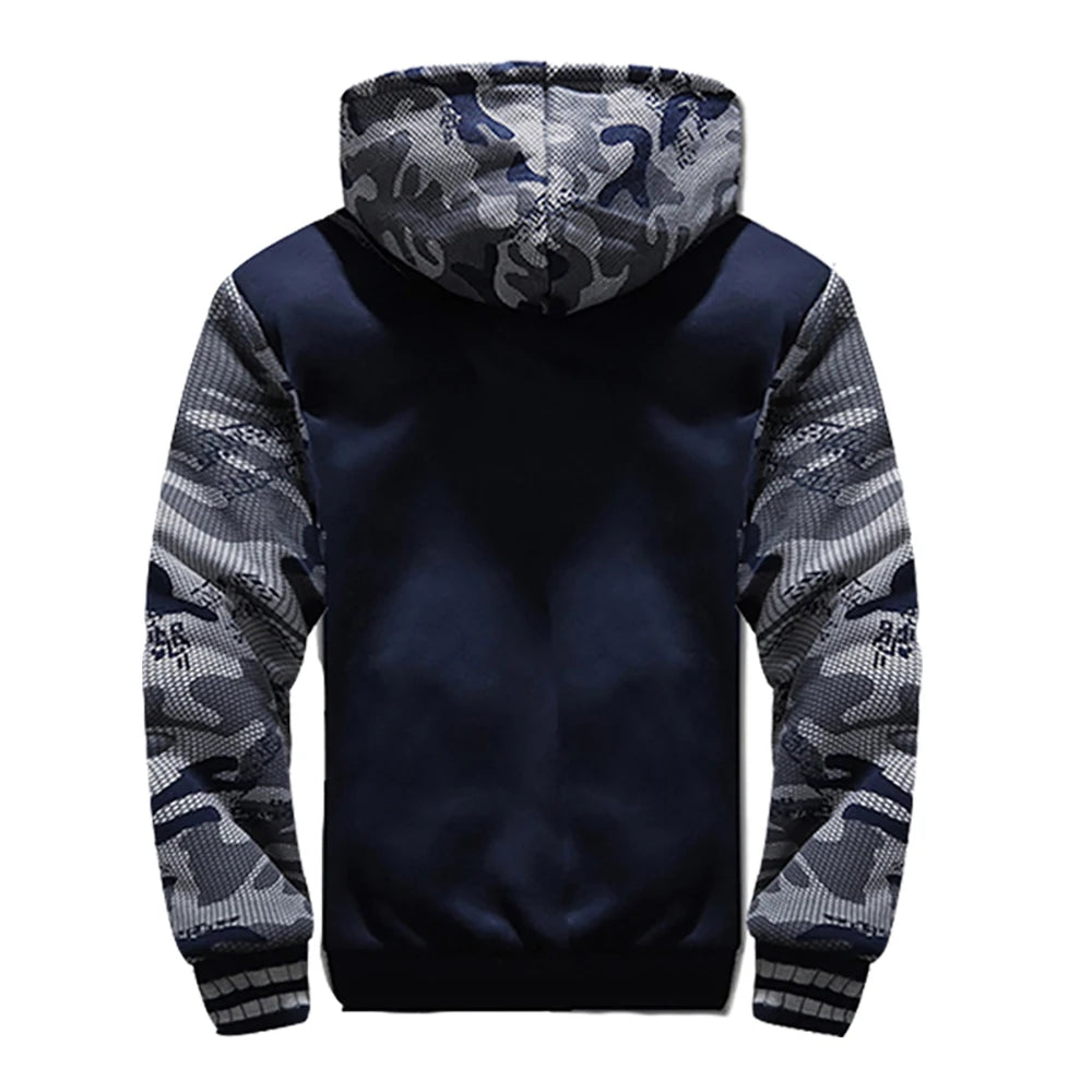 Men's Jacket Camouflage Thicken Winter Jackets for Men Fleece Long Sleeve Coat Man Casual Hoodies Streetwear Men's Coats.