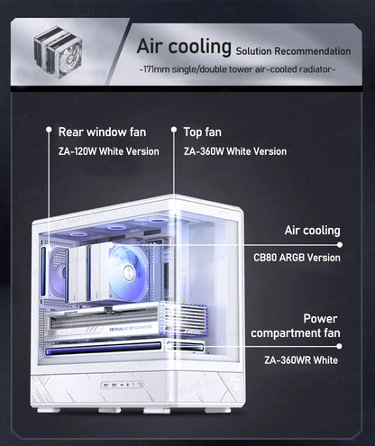 JONSBO D200 MATX Case (Column-Free Curved Sea View/240 Radiator/ATX Power Supply/Digital Display/Type-C Gen2 10Gbps+).