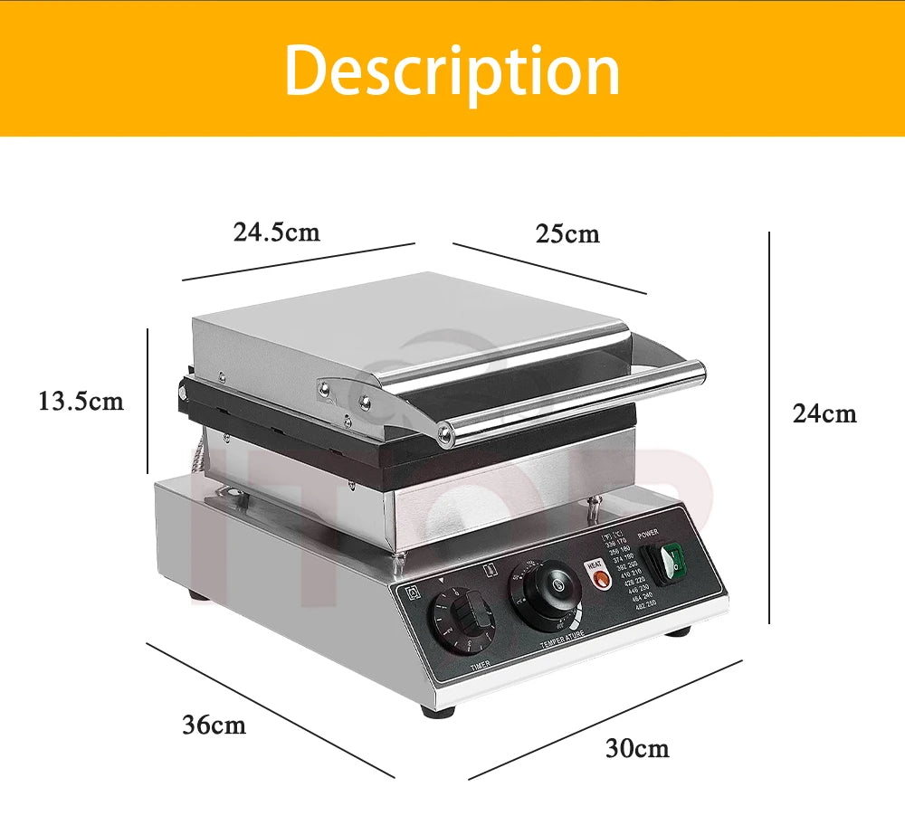 ITOP Commercial Electric Waffle Machine Sandwich Plum Crisp Donut Maker Food Shaper French Waffle Maker Non-stick Coating.