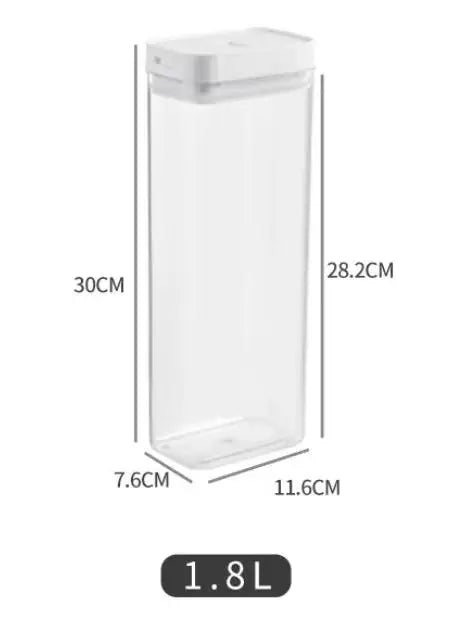 Kitchen Plastic Container Organizer Moisture-Proof Sealed Tank Square Transparent Grain Storage Jar Dried Fruit Snack Box Cans