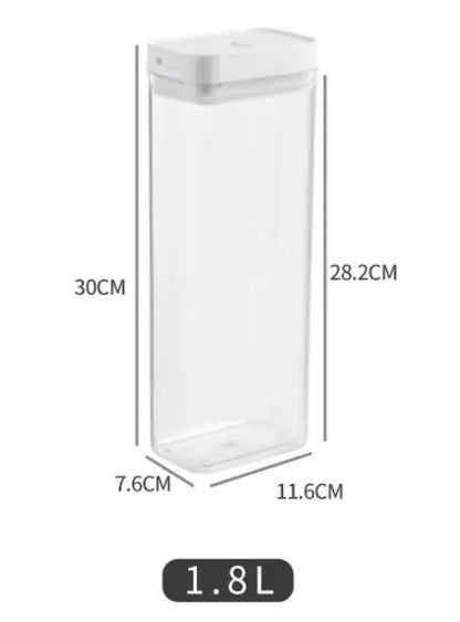 Kitchen Plastic Container Organizer Moisture-Proof Sealed Tank Square Transparent Grain Storage Jar Dried Fruit Snack Box Cans