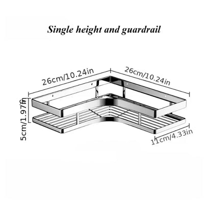 An der Wand montierter Badezimmerregal-Organizer mit verdicktem Eisen-Dreiecksrahmen, Küchen-Eckregal