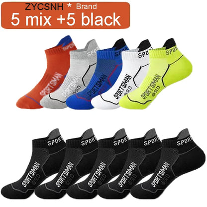 5/10Pairs High Quality Men Ankle Socks Breathable Sports Socks Mesh Casual Athletic Summer Thin Cut Short Sokken Size 38-44.