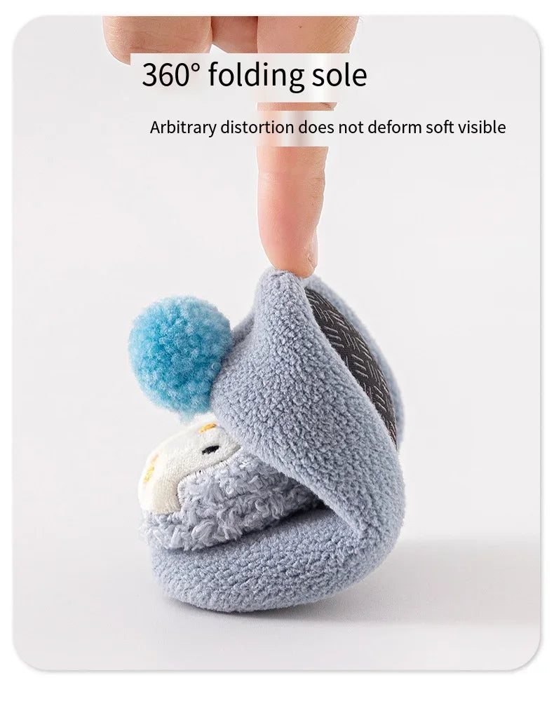 Lovely Infant Slippers Toddler Kids Boy Girl Knit Crib Shoes Warm Cute Cartoon Anti-slip Prewalker Newborn Slippers Baby Shoes