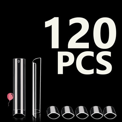 120PCS- Semi-frosted short almond clear fake nails, whitening nail art set with removable fake nails for festivals, parties, dat