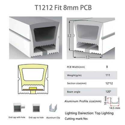 IP67 Waterproof Flexible LED Neon Silicone Light Tube For WS2812B WS2811 WS2815 5050 COB RGB Light Strip Ourdoor Decoration