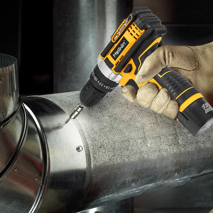 MELLWIN 25 + 3 Drehmoment elektrische Bohrmaschine 12 V Akku-Bohrschrauber Elektroschrauber 2 Gang Geschwindigkeit einstellbar Mini-Elektro-Treiber-Werkzeugsatz