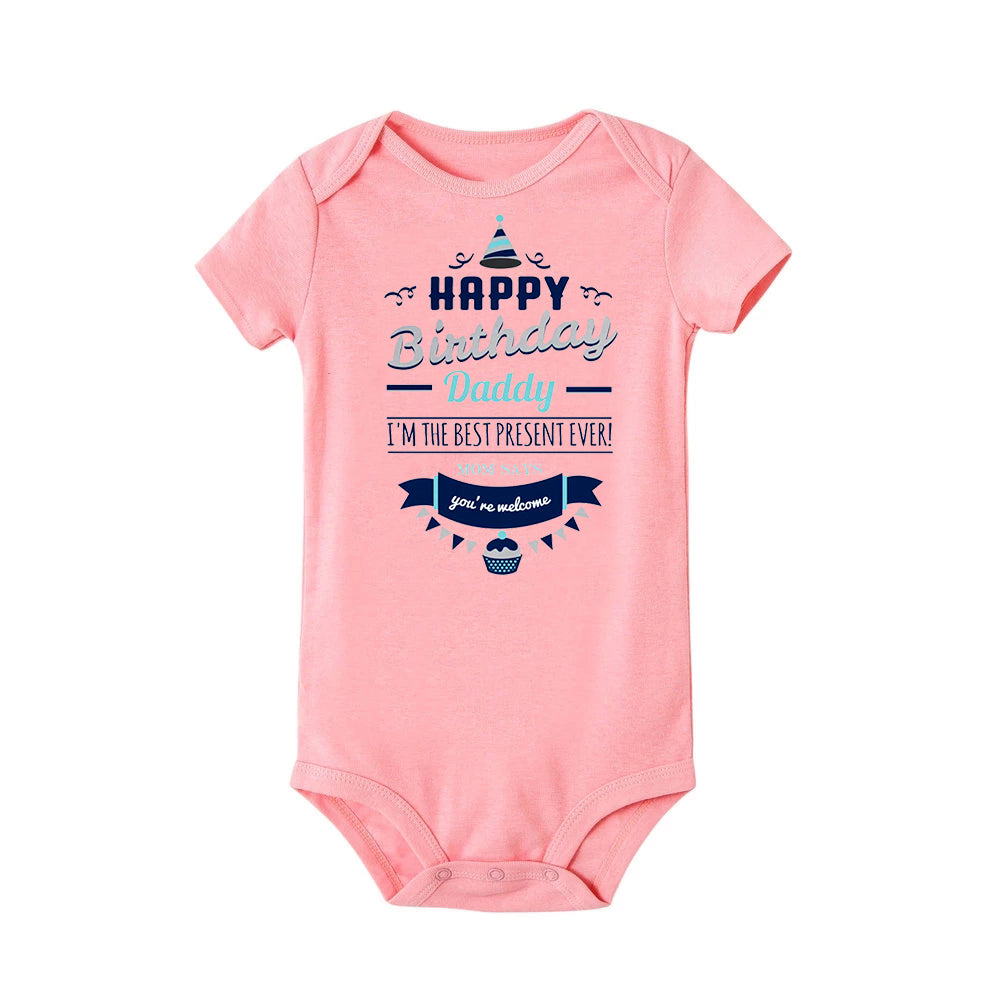 Alles Gute zum Geburtstag Papa Neugeborenes Baby Body Geschlechtsneutrale Babyartikel Säuglingskleidung Zwillinge Outfit Strampler Vater Geburtstagsgeschenk.