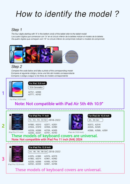 Magic Keyboard for iPad Pro 11 12.9 Air 4 Air 5 for iPad 10th Generation Pro 12.9 6th 5th 4th 3rd Gen Smart Cover Magnetic Case.