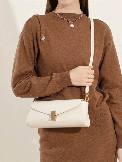 Hifashion Elegant Genuine Leather Underarm Shoulder Bags For Women 2025 Luxury Designer Crossbody Purses Square Ladies Handbags.