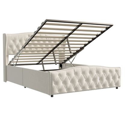 Creahappy – Polsterbetten – Betten unter dem Bett – Einzelbetten mit hydraulischem Hebesystem – Wellenbetten aus Samtgeflecht