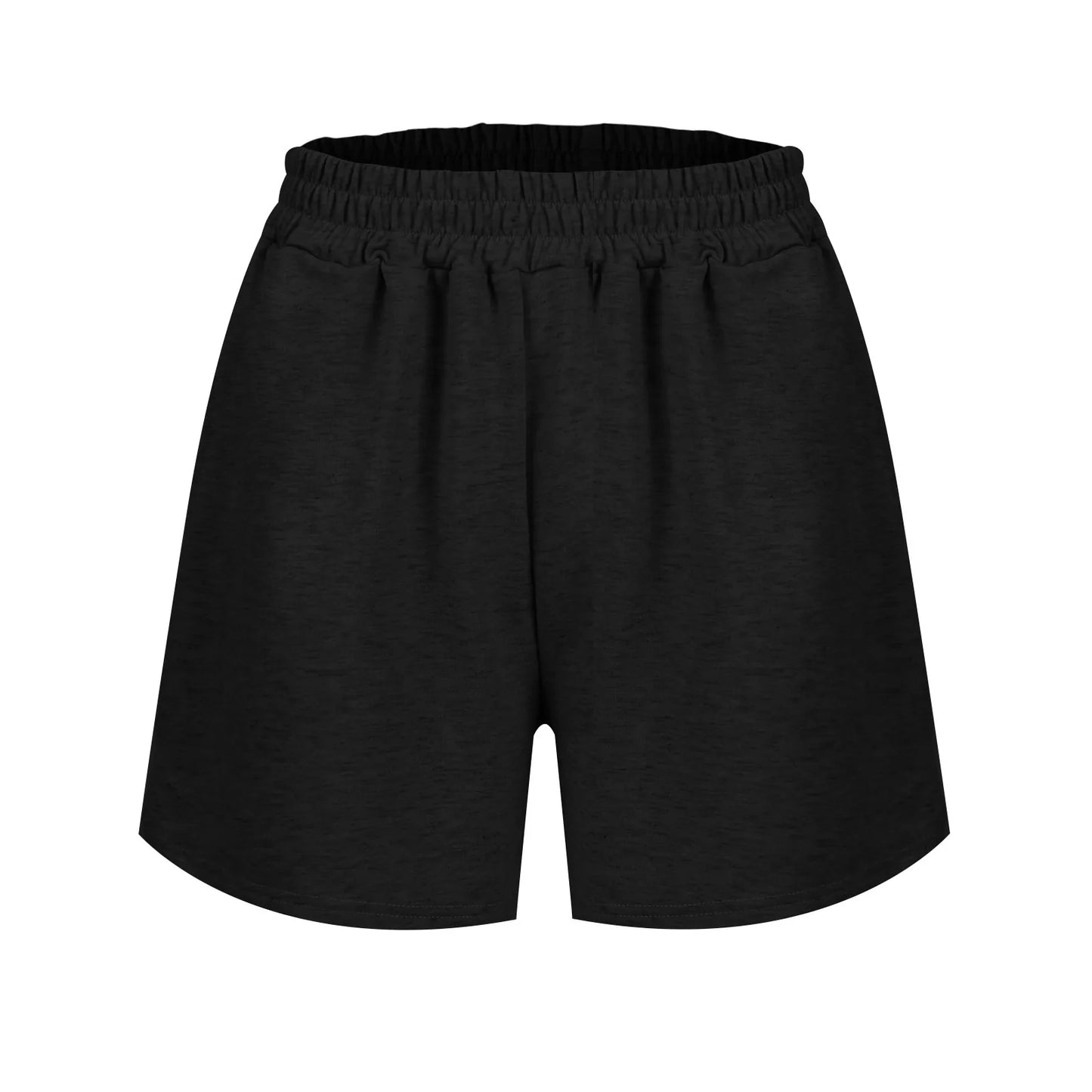 Plain Color Sports Shorts Casual Summer Comfortable And Soft Elastic High Waist Running Shorts With Pockets For Women