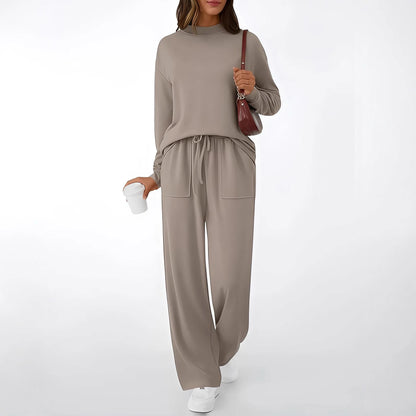 Autumn Winter Sweatshirt 2 Piece Set Women 2025 Casual Sport Long Sleeve Loose Tops And Wide Leg Pants Sets Suits Outfit.