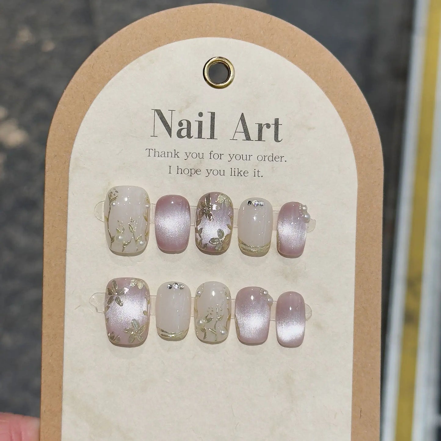 10Pcs French Handmade Press on Nails White Flower Fake Nails Wearable Stick-on Nails Full Cover False Nail Накладные Ногти 네일팁.