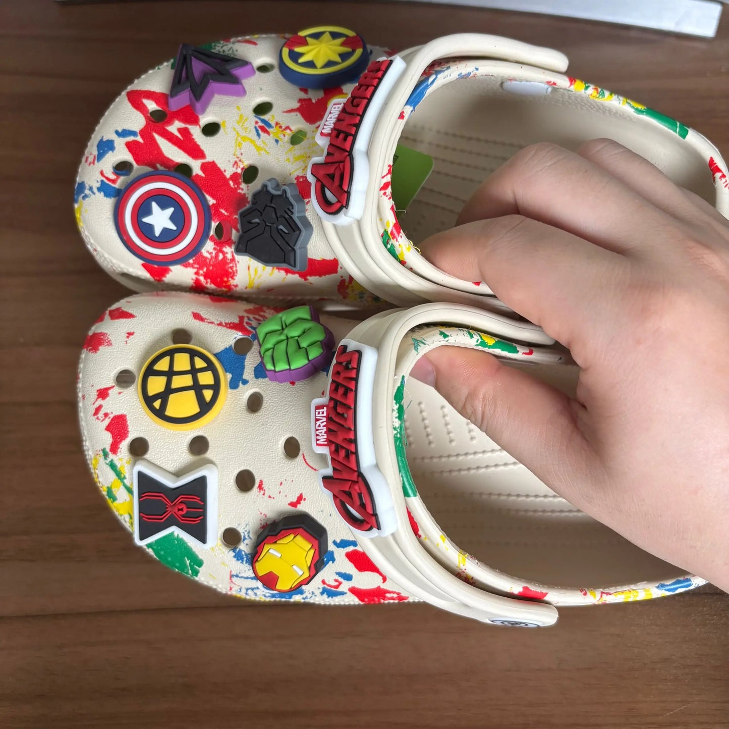 Children Slippers The Avengers Anime Disney Marvel Kawaii Hole Sandals Eva Beach Breathable Shoes Outdoor Non Slip Comfort Gifts.