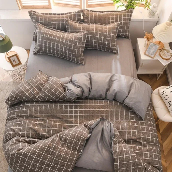 New Comfortable Soft Skin-friendly Cotton Aloe Vera Cotton Four-piece Set Active Cotton Bedding Sheet Quilt Cover