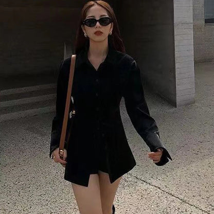 2025 Fashion Slimming Waist White Shirt Women Streetwear Long Sleeve Button Up Blouse Woman Office Turn Down Collar Shirts Top.