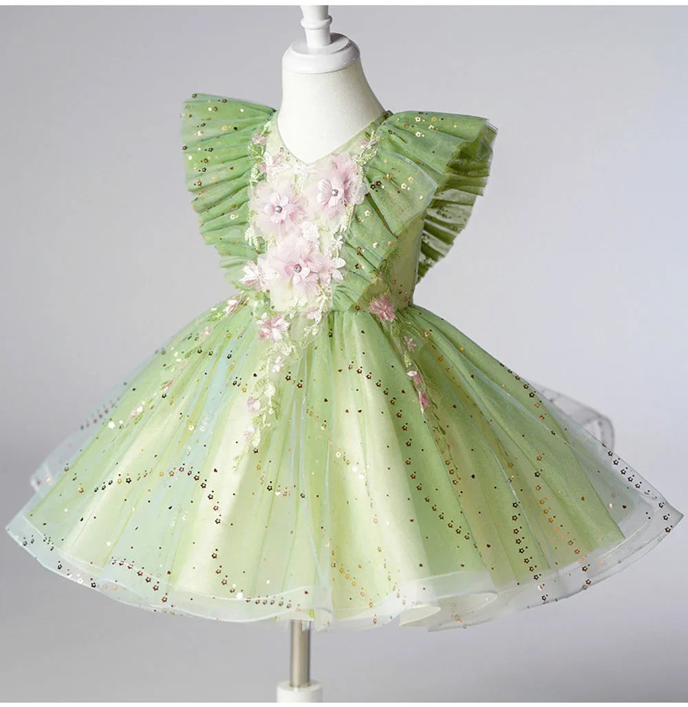 Kind Mädchen Urlaub Kleidung Party kleid für Mädchen Kinder Sommerkleider mit Blumen Kleid.