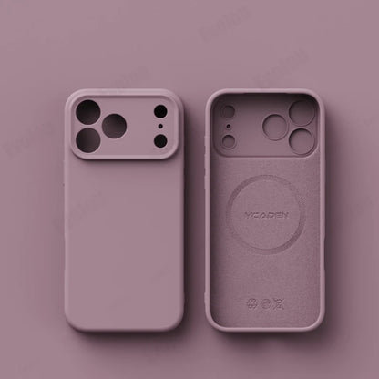 Matte Skin Liquid Silicone Case for Iphone 17 Pro Max Magnetic Magsafe Wireless Charging Candy Bumper for Iphone 17 Air 17pro.