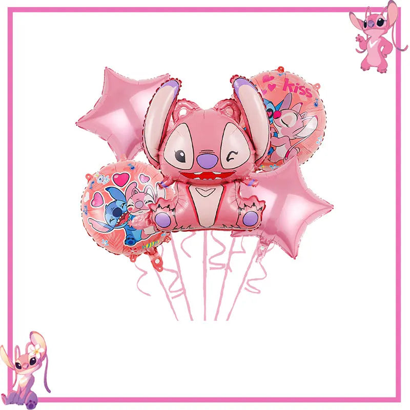 Disney Rosa Stich Geburtstag Party Dekorationen Geschirr Set Tischdecke Hintergrund Banner Für Kinder Geburtstag Dekorationen Lieferungen