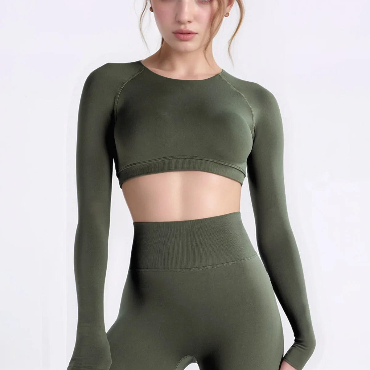 NCLAGEN Long Sleeve Crop Top Woman Yoga Pilates Clothing Beautiful Back Gym Workout Sportswear Sports Compression Shirt.