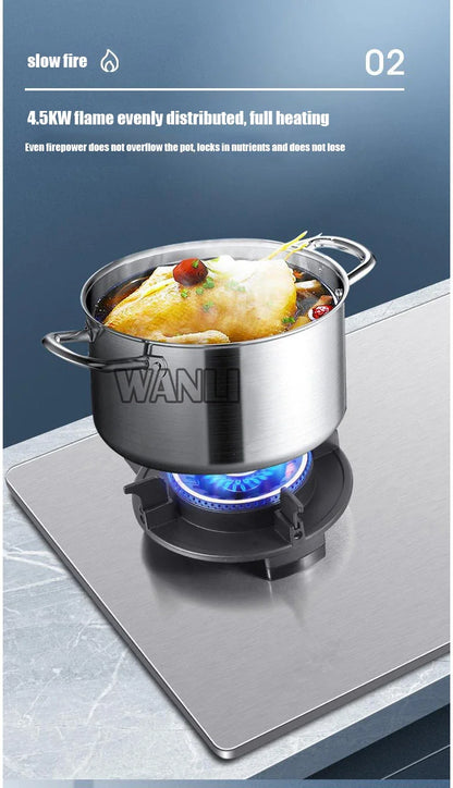 419H Embedded Stainless Steel Gas Stove/  4.8Kw High Firepower Household Stove/Reversible Double Stove Magic Dish Stove.