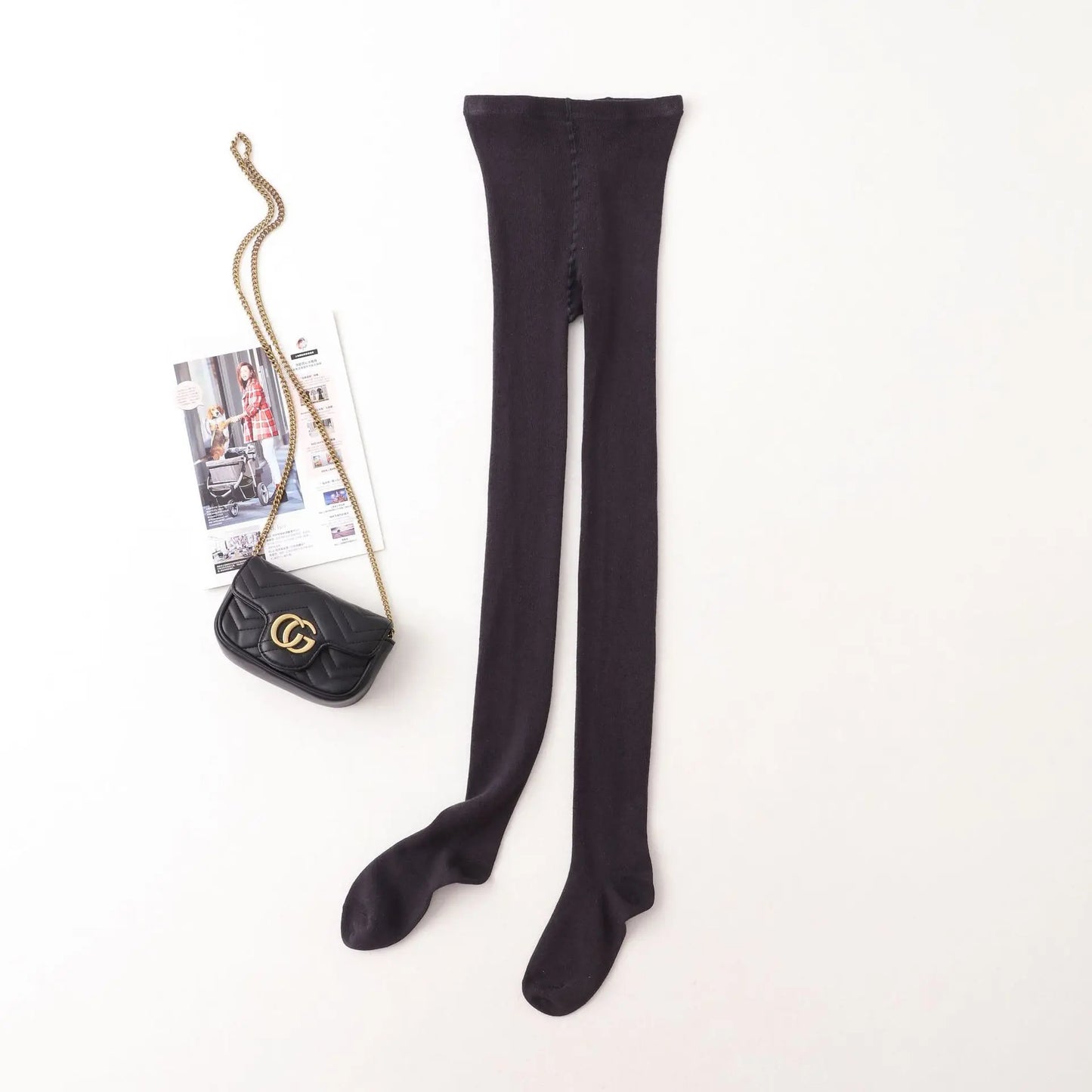 Women's Autumn and Winter Mulberry Silk Blend Tights Slim High Waist Skinny Anti-Hook Thick Warm Leggings Tights Stockings