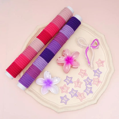 High Elasticity Durable Hair Accessories Butterfly Knot Egg Flower Combination Hair Clip Set for Women Girls Children Babies.