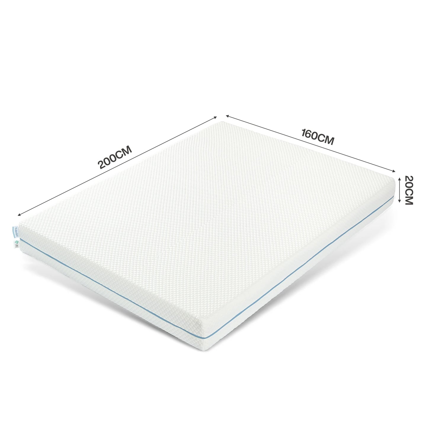Tribesigns-Matratze, Kalschaummatratze, 200 cm, mittelfeste 7-Zonen-H3-Matratze mit atmungsaktivem, waschbarem Bezug, 20 cm hoch,