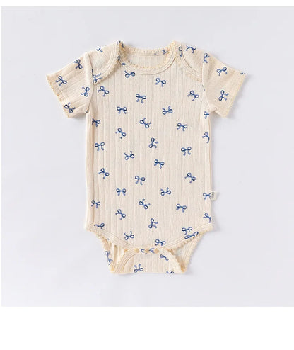 0-24M Baumwolle Baby Mädchen Strampler Herz Druck Nette Prinzessin Body Sommer Neugeborenen Kind Baby Kleidung Kurzarm outfit