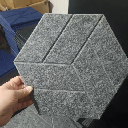 36/24/12pcs Hexagonal Self-adhesive Acoustic Panels Sound Proof Foam Panels Y-Lined Design To Absorb Noise Eliminate Echoes