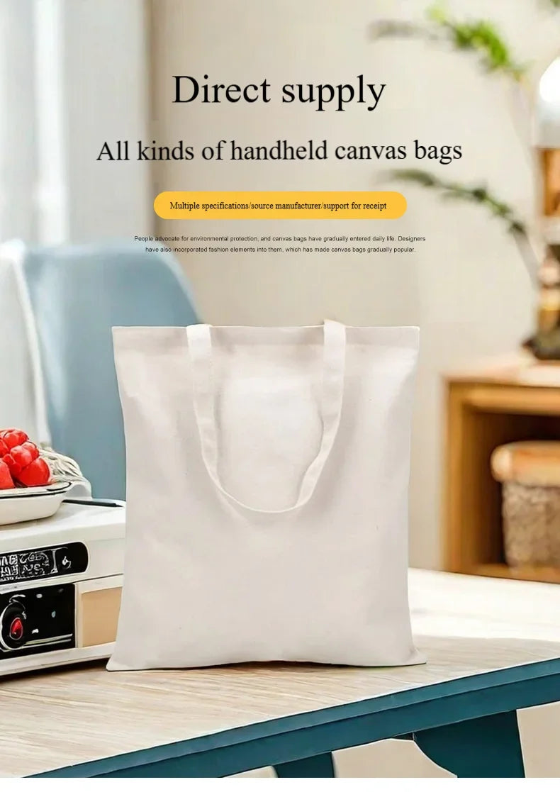 Custom Name White Canvas Tote Bag Large Capacity Foldable Supermarket Shopping Bag for Women Shopper Personalized Handbags.