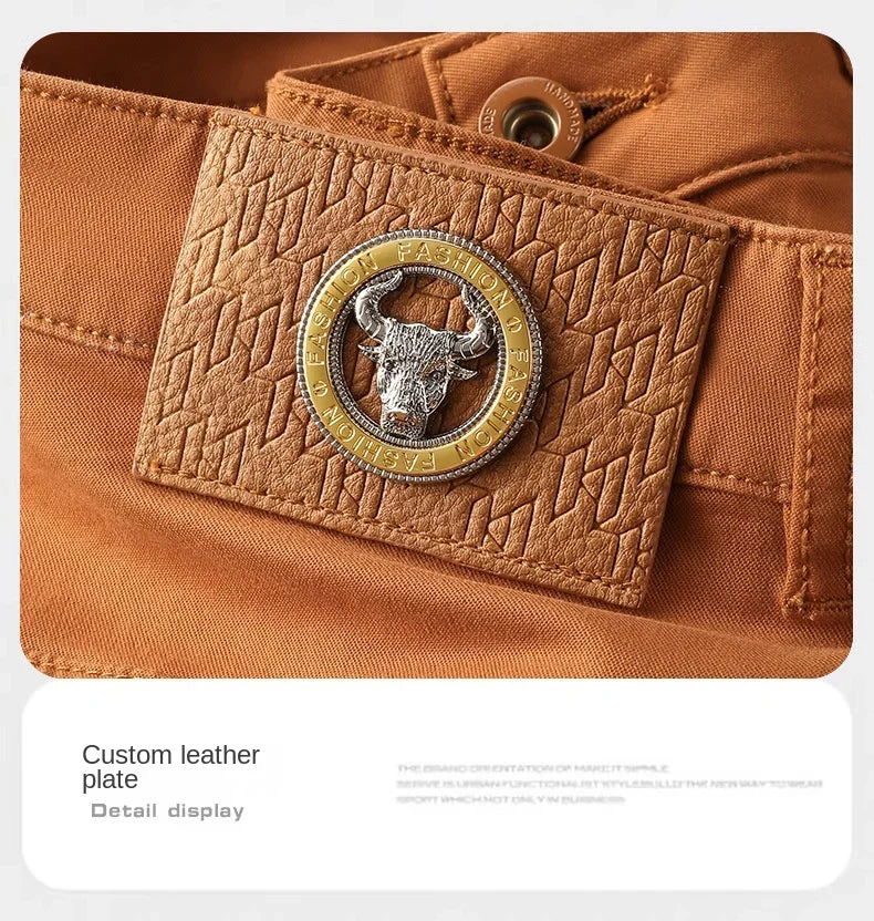 Seven-Color Stretch Jean Men's Trendy Wild Simple 97% Cotton High-End Slim-Fitting Small Straight Casual Men's Clothing Trousers