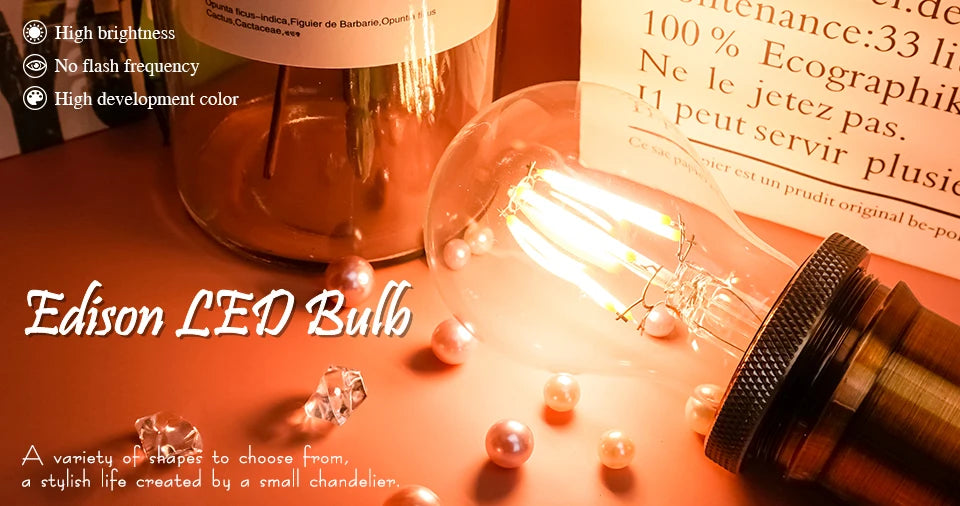 LED Retro Edison Glühbirne E14 E27 AC 220V 2W 4W 6W 8W Vintage Glas lampe C35 G45 A60 St64 G80 G95 G125 LED Filament Licht Wohnkultur.