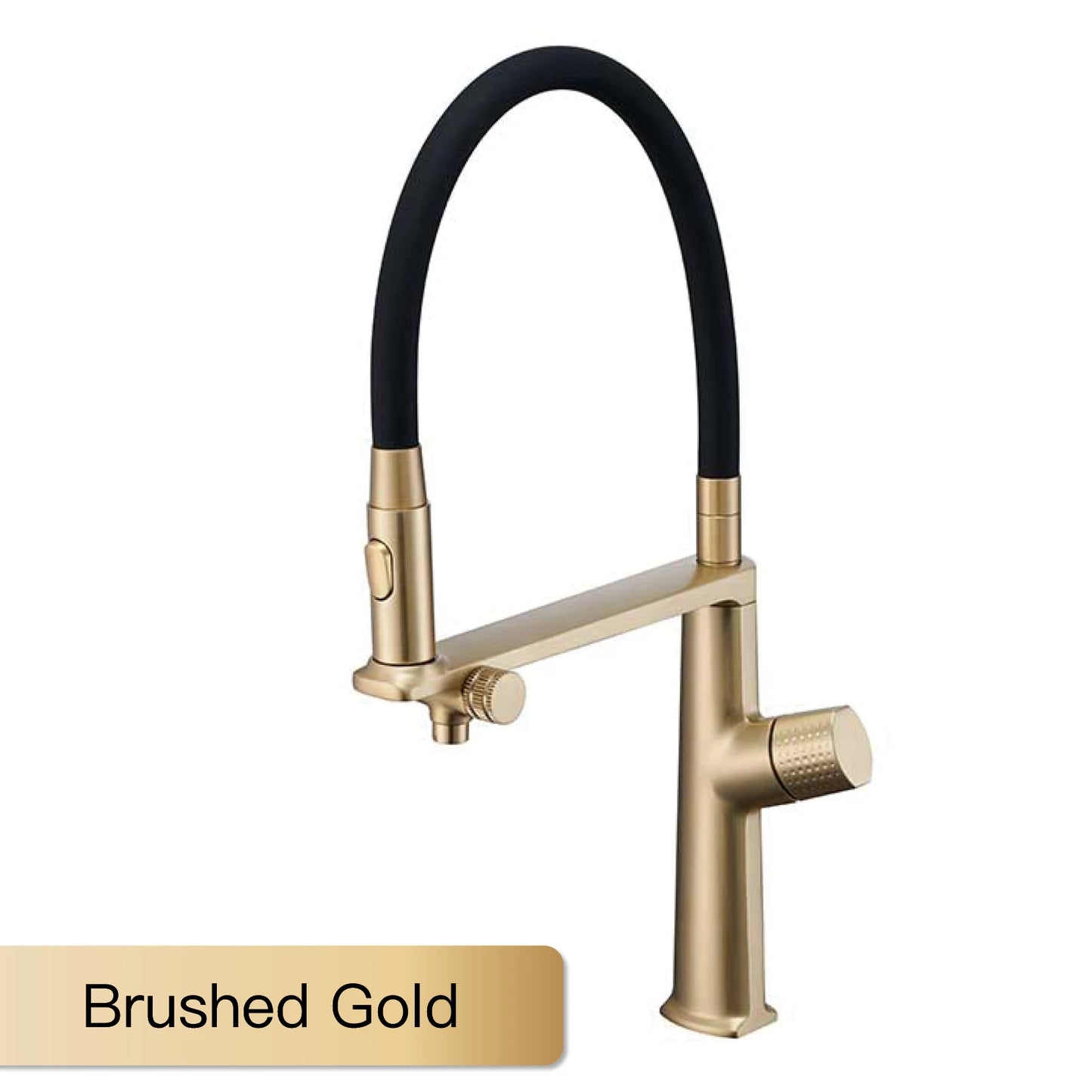 AITANA Luxury Brass Gun Grey Pull out 2-Function Kitchen Faucet Single Handle Cold and Hot Water Pure Water Design Sink Tap