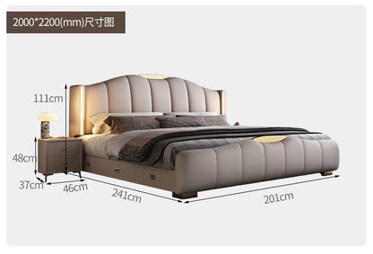 200 x 220 cm Rahmen-Kopfteil, Hochzeitsbett, Hauptschlafzimmer, Kingsize-Doppelbett, 3 Schubladen, Aufbewahrung, luxuriöse Schlafzimmermöbel in voller Größe