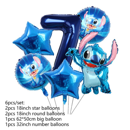 Disney Stich Geburtstag Dekorationen Einweg Geschirr Teller Serviette Stroh Tischdecke Folie Ballon Party Liefert Kinder Geschenke