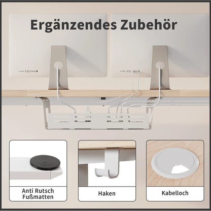 Devoko Höhenverstellbarer Schreibtisch Elektrischer mit Tischplatte 140x60cm Höhenverstellbarer Tisch Stehschreibtisch