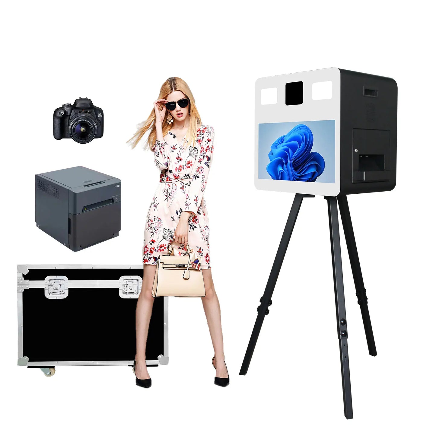 21.5 Inch Portable Camera Touch Screen Dslr Photo Booth Selfie Photo booth Machine  for ds620 RX1 525L QW410  Wedding Party.