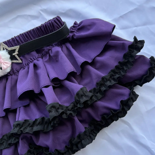 Y2K Spicy Girl Subculture Punk Girl Anti exposure Half length Skirt Harajuku Style Trend Pumpkin Short Skirt Cake Puff Skirt.