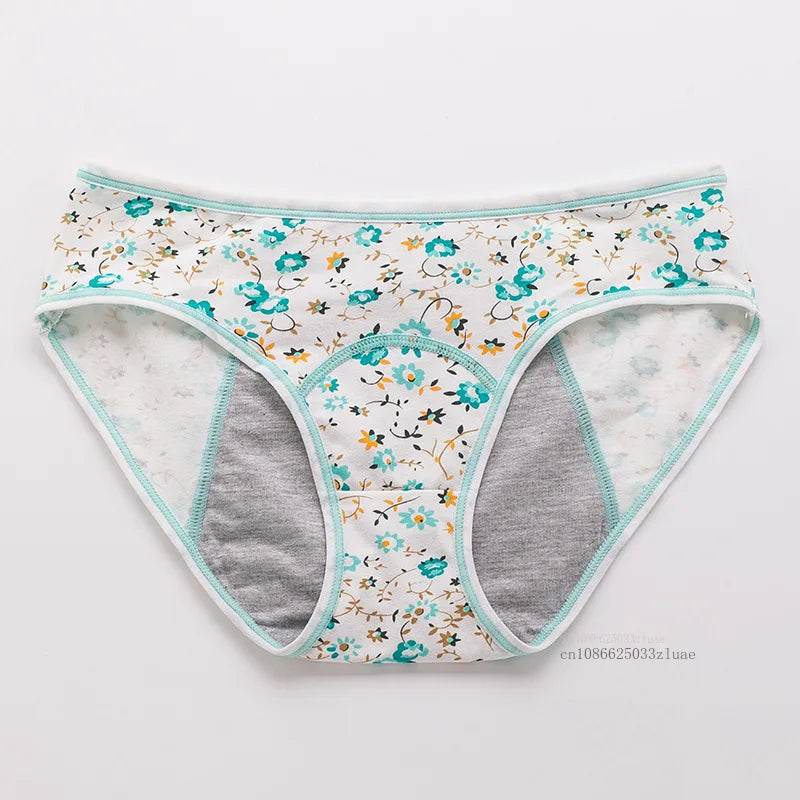 Menstrual Panties Leakproof Ladies Menstrual Pants Women's Cotton Briefs Teenager Student Mid Waist Panties for Menstruation