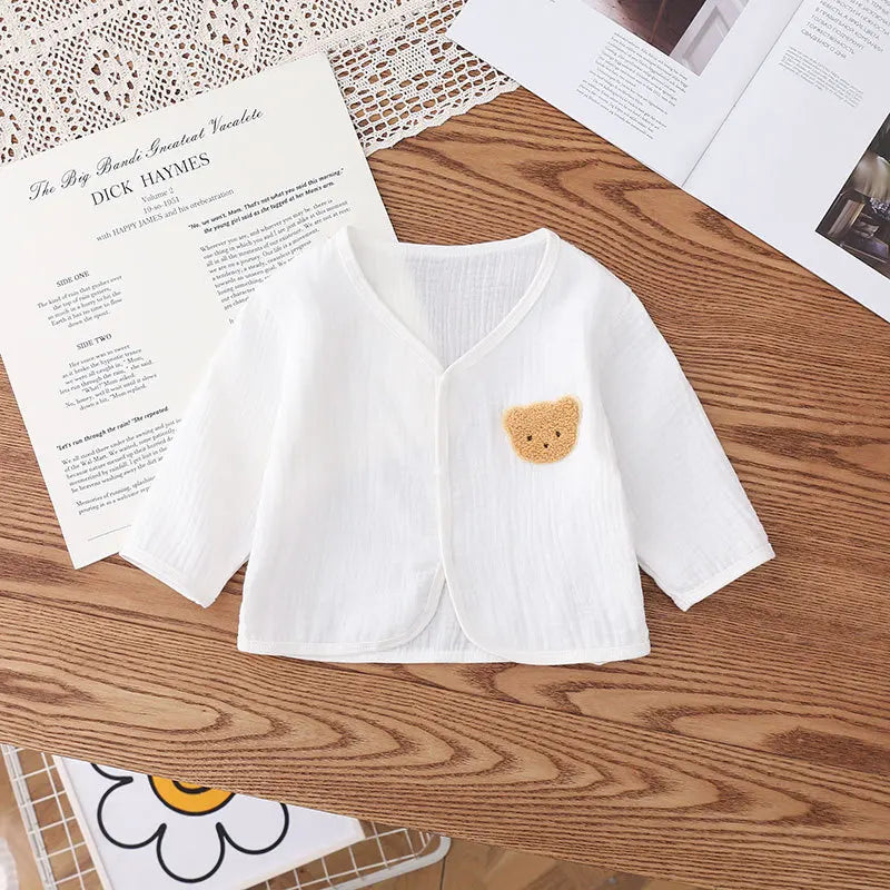 2024 sommer Solide Weiß Atmungsaktive Leinen Infant Baby Insgesamt Strampler mit Puppe und Hut 3 stücke Unisex Baby Sonnencreme Overalls.